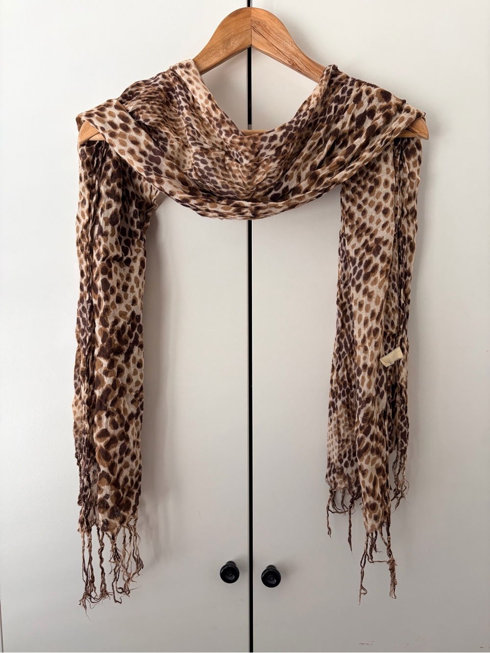 Leopard Print Lightweight Shawl Scarf in Brown